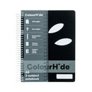Colourhide Spiral Notebook 2 Subject A5 300 Pages Black