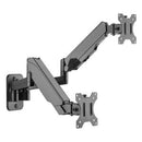 Brateck Monitor Arm Dual Screen Wall Mount with Gas Spring 13 - 27 Inch