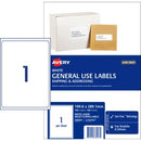 Avery General Use Labels 938203 / L7167GU 199.6 x 289.1mm 1 Per Sheet White Pack 100