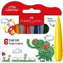 Faber-Castell Little Creatives Crayons Easy Grip Assorted Colours Pack6