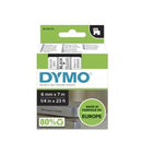 Dymo D1 Labelling Tape 6mm x 7m Black On Clear