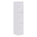 Fortis Steel Storage Locker 1850h x 380w x 450d 3 Door White Keyed Lock