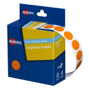 Avery Dot Stickers Dispenser 937240 14mm Round Orange Pack 1050