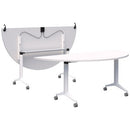 Boost Flip Semi-circle Table 1800x900 Snow Top White Legs