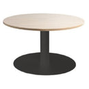 Lunar Coffee Table 600Dia Autumn Oak Top Black Base