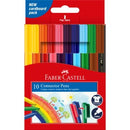 Faber-Castell Colouring Felt Markers Connector Assorted Colours Pack 10