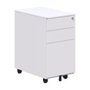 Pryme Cube Mobile Pedestal Slimline Steel Locking 600H x 300W x 500D White