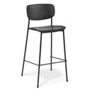 Eden Quiz Bar Stool Polypropylene Seat And Back Steel 4-leg Black