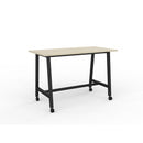 Cubit Bar Leaner With Castors 1600dx800w Nordic Maple Top/black Frame