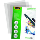 Fellowes Laminating Pouches Gloss A4 100 Micron Pack 100