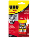 UHU Super Glue Minis 1ml Pack 3