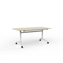 Team Flip Table 1600wx800d Nordic Maple Top / White Frame