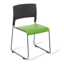 Slim Chair Black Frame with Vinyl Seat Green