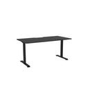 Haven Fixed Single Sided Desk 1600x800 Black Top Scallop Black Frame