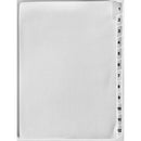 Indices Printed Numbers 1-12 A4 White Set 10