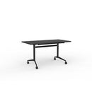 Team Flip Table 1400wx700d Black Oak Top / Black Frame