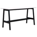 Modella II Leaner Angled Leg 1800x800 White Top Black Frame