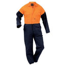 Dopco-No 100% Cotton Overall Zip Front Closure Orange/Navy Size 11