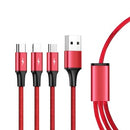 Unitek Cable Chargin USB 3 In 1 1.2m Red