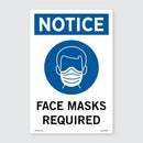 Safety Sign PVC 'Face Masks Required' 300 x 450mm