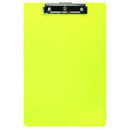 FM Clipboard Transparent Plastic Foolscap Neon Yellow