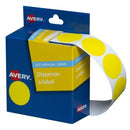 Avery Dot Stickers Dispenser 937247 24mm Round Yellow Pack 500