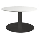 Lunar Coffee Table 600Dia White Top Black Base