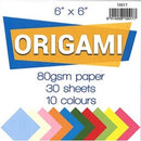 Create&Innovate Origami Colour Paper 80gsm 6 x 6in 10 Assorted ColoursPack 30