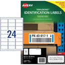Avery L6141 Triple-Bond ID  Laser Labels 63.5x33.9mm 24up 10/pk 240 labels/pk