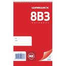Warwick 8B3 Spiral Notebook 7mm Ruled 100 x 165mm 50 Leaf