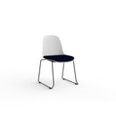 Willow Visitor Chair White Shell Navy Seat