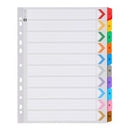 Marbig Indices Manilla Plastic Reinforced 1-10 Extra Wide A4 White