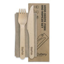 BioPak Knife Fork & Napkin Set FSC Certified Birchwood 16cm Carton 400