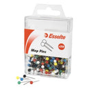 Esselte Push Pins Round Head Assorted Colours Pack 200