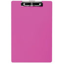 FM Clipboard Transparent Plastic Foolscap Neon Pink
