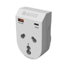 Moki Travel Adaptor Plus Inbound India To Au/nz + Pd20w Typec & Qc 3.0Usba