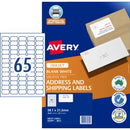 Avery Address Labels Quick Peel Sure Feed Inkjet 936034 / J8651 38.1 x21.2mm 65 Per Sheet Pack 1625