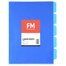 FM L Shaped Pockets 5 Tab A4 Blue Pack 5