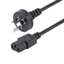 Startech 1m Computer Power Cord AS/NZS 3112 to C13 Cable 18AWG LTW