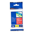 Brother P-Touch Labelling Tape Laminating TZe-435 12mm x 8m White On Red