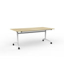 Team Flip Table 1800wx900d Atlantic Oak Top / White Frame