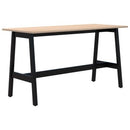 Modella II Leaner Angled Leg 1800x800 Refined Oak Top Black Frame
