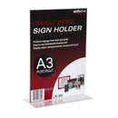 Deflecto Sign/Menu Holder Double Sided A3 Clear