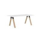 Ligna Meeting Table 1800x900 White Radius Top Oak Legs
