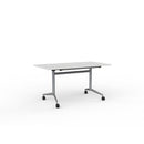 Team Flip Table 1400wx700d White Top / Silver Frame