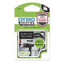 Dymo D1 Labelling Tape Durable 12mm x 3m White On Black