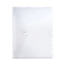 Marbig Binder Document Wallet Button Closure A4 Clear