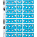 Filecorp C-Ezi Lateral File Labels Alpha Letter V 24 x 31mm Light Blue Sheet 40