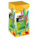 BIC Clic Ballpoint Pen Retractable Medium 1.0mm Assorted Colour BarrelsBlue Ink Box 50