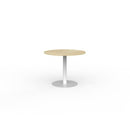 Polo Meeting Table Round 900mm Oak / White Frame